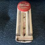 1950s Coca Cola Metal Button Thermometer Sign