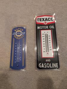 Chevrolet Super Service & Texaco Motor Oil Thermometers