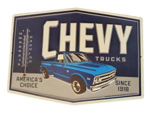 Chevy Truck Metal Thermometer Sign 14" x 10