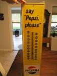 1966 Original Pepsi Soda Advertising Thermometer 28x7