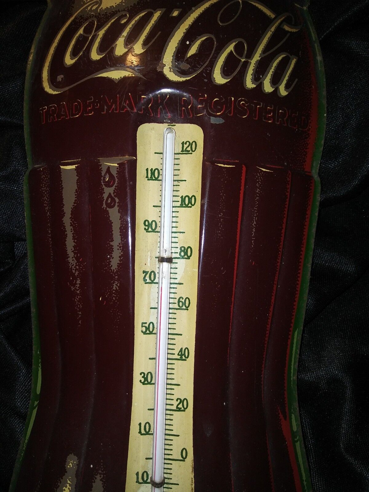 COCA COLA VINTAGE TIN THERMOMETER ROBERTSON SIGN