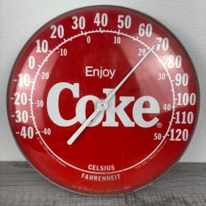 Coca-Cola Jumbo Dial Thermometer Red 1984