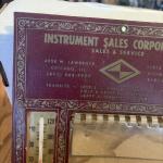 Vintage Instrument Sales Corporation Advertising Thermometer
