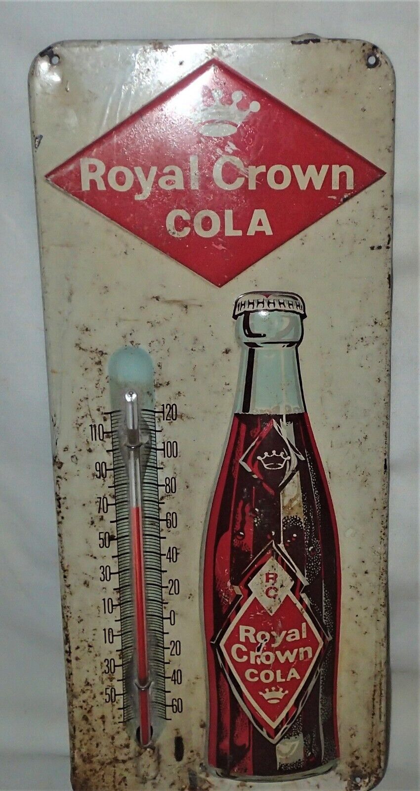 USA Royal Crown Soda Antique Glass Thermometer