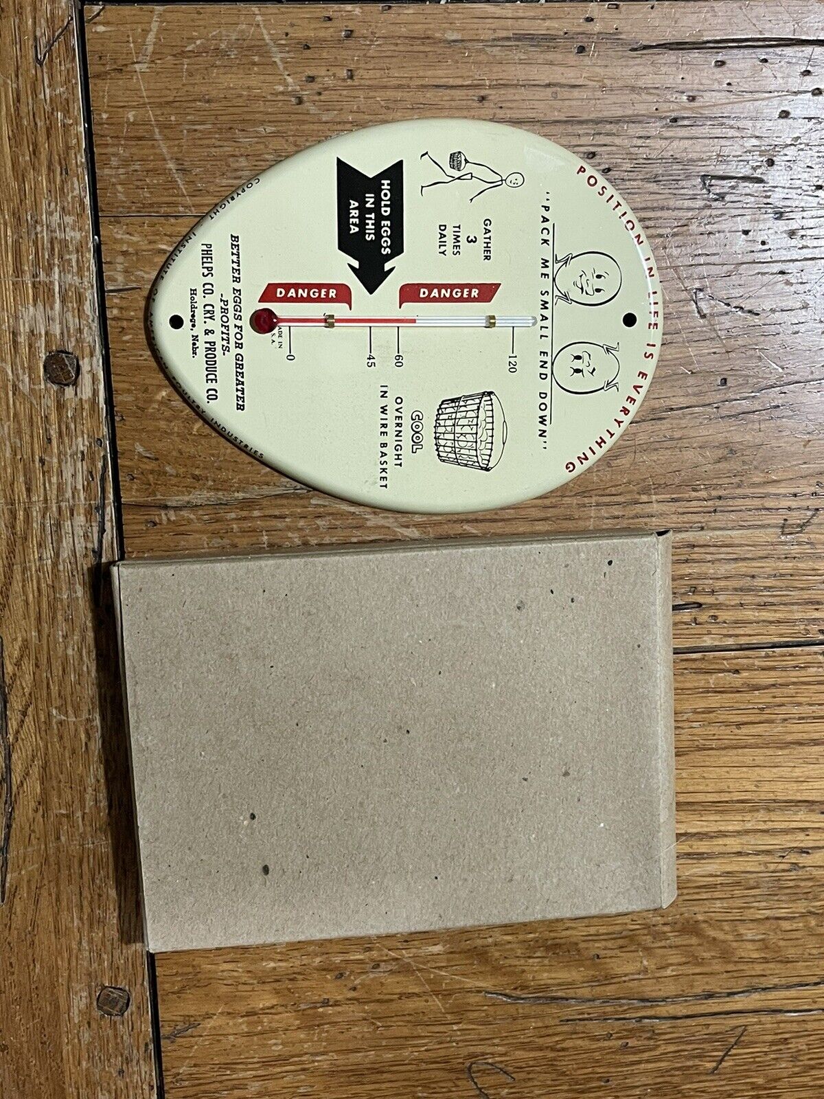 Vintage Chicken Farm Thermometer Nebraska