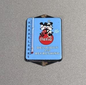 1928 Vintage Mickey Mouse Porcelain Thermometer Sign