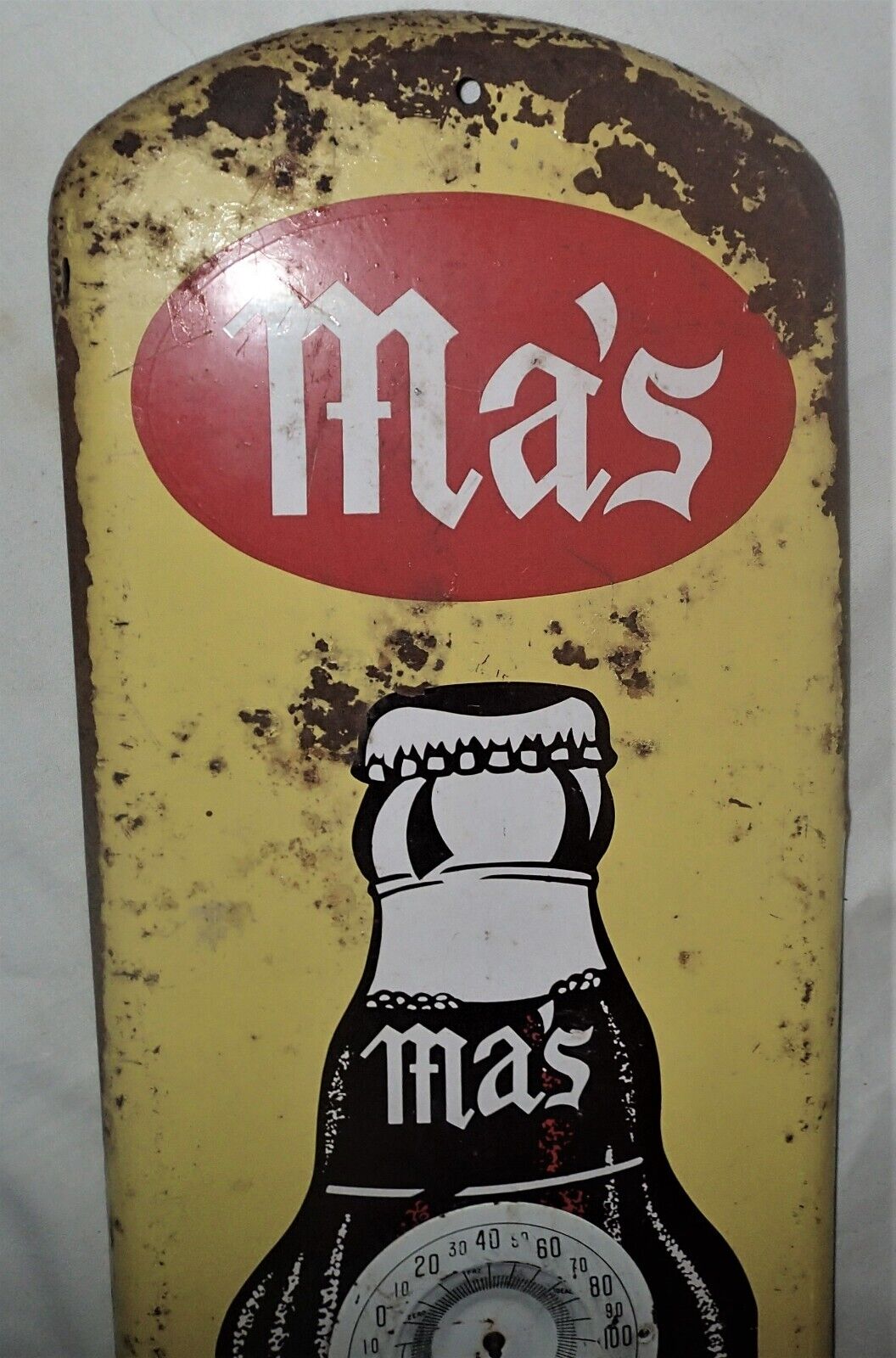 MA'S ROOT BEER SODA Advertising Thermometer - Antique