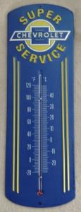 Chevrolet Super Service Embossed Thermometer - Blue & Yellow