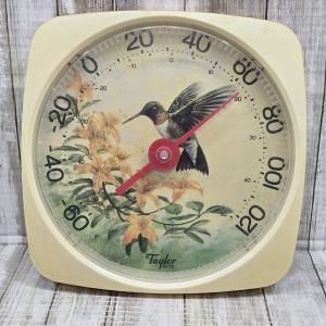 Taylor Vintage Hummingbird Yellow Thermometer 12