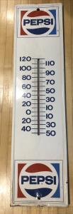 1971 Pepsi Cola 28" Metal Thermometer Sign