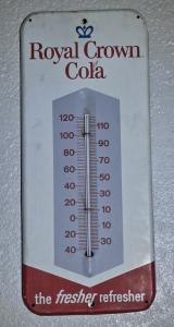 Royal Crown Cola Vintage Tin Thermometer Sign