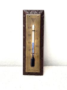 Rare Antique BT Co. Brass Thermometer - Cobalt Blue
