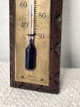 Rare Antique BT Co. Brass Thermometer - Cobalt Blue