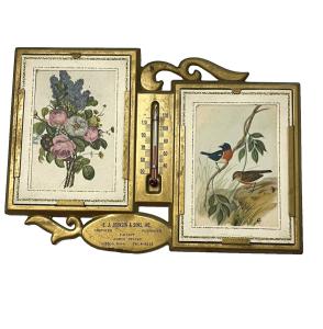 Gibbon MN Antique Advertising Thermometer with Birds