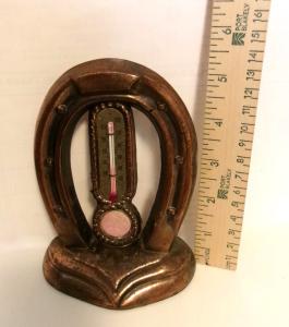 Horseshoe Vintage Tabletop Thermometer - Distressed Design