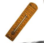 1915 Antique Wood Thermometer - Insurance Company Design