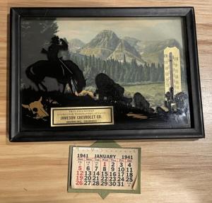 1941 Jameson Chevrolet Kremmling Cowboy Thermometer