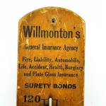 1915 Antique Wood Thermometer - Insurance Company Design
