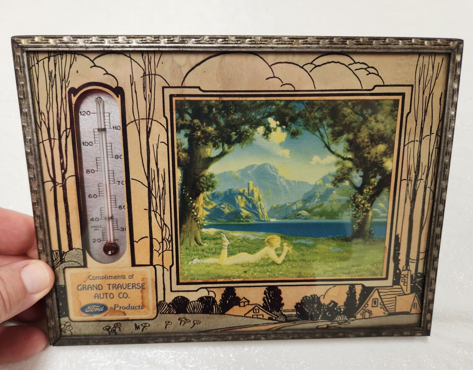 Vintage GT Auto Co. Michigan Ford Advertising Thermometer