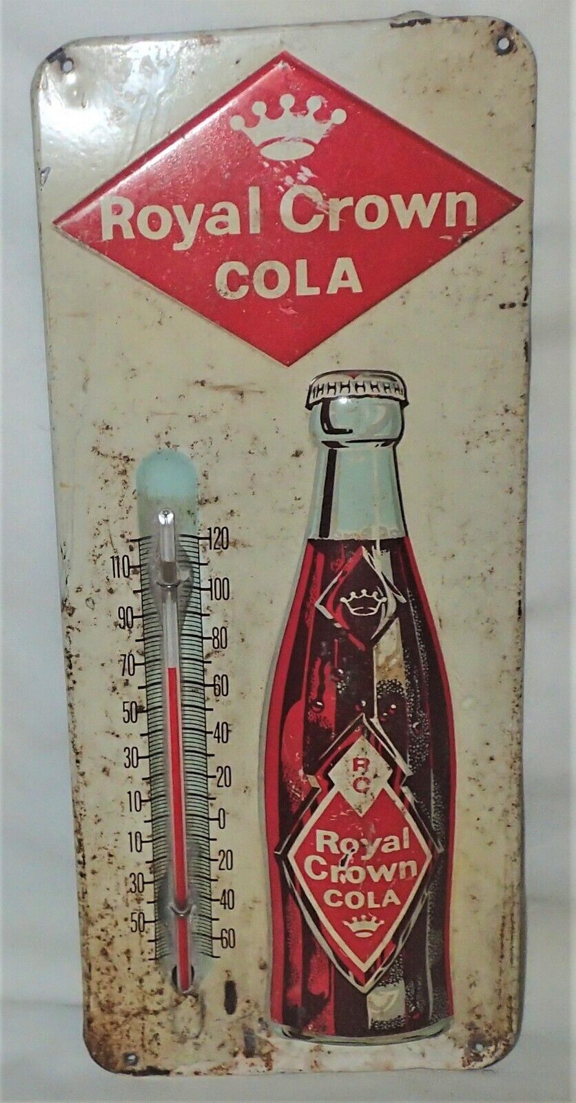 USA Royal Crown Soda Antique Glass Thermometer