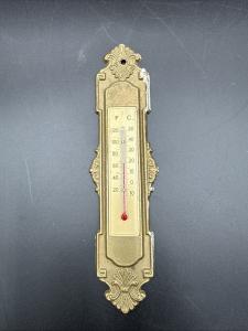 Vintage Heavy Ornate Metal Advertising Thermometer