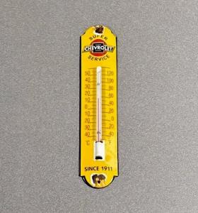 Vintage 12” Chevrolet Porcelain Thermometer Sign