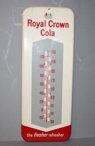 Royal Crown Cola Metal Advertising Thermometer Sign
