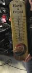 1950s Vintage Pepsi Cola Metal Thermometer Sign