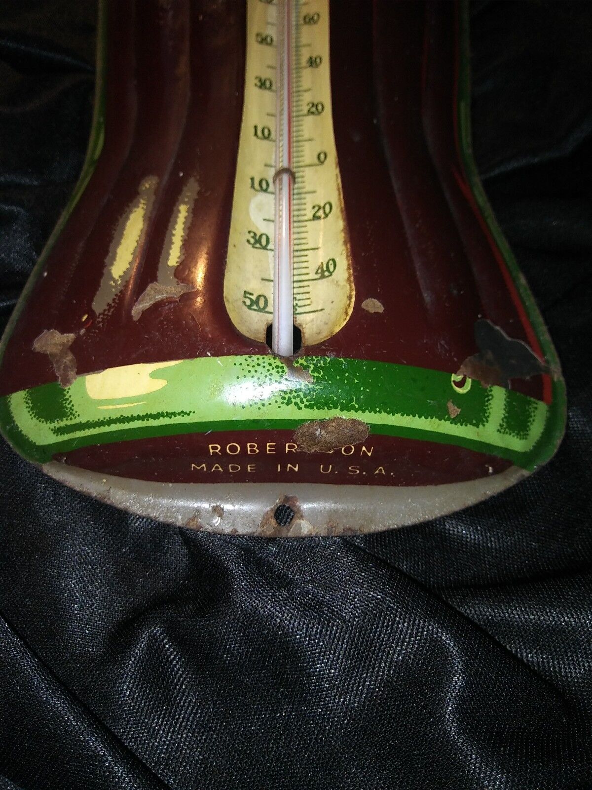 COCA COLA VINTAGE TIN THERMOMETER ROBERTSON SIGN