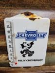 Vintage Chevrolet Porcelain Thermometer with Felix the Cat