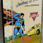 Vintage Superman Conoco Porcelain Thermometer