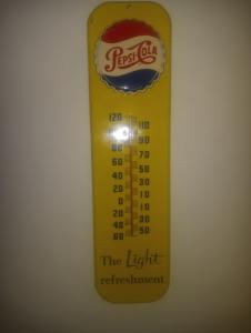Vintage Pepsi Cola Advertising Thermometer - Large
