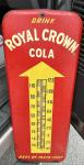 Vintage Royal Crown Cola Enamel Thermometer Sign