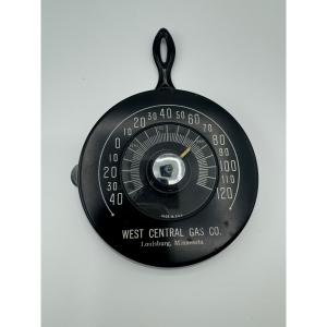 1940s USA Black Skillet-Shaped Wall Thermometer