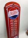 Vintage Pepsi-Cola Red Metal Thermometer Sign