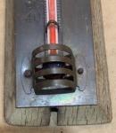 1930s Embossed Wood & Brass Outdoor Thermometer