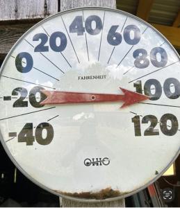 Vintage Ohio Thermometer Co. Original Jumbo Dial Made In USA 12” VERY GOOD Cond.