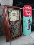 Large Coca-Cola Wall Clock And Metal Sign Thermometer