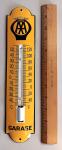 VINTAGE AAA AUTO CLUB PORCELAIN METAL THERMOMETER GASOLINE GARAGE 12" SIGN