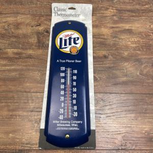 BRAND NEW Vtg 2000 Miller Lite Beer Advertising Thermometer 17" x 5" Sign Metal