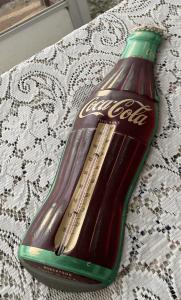 Vintage 1950s COCA-COLA  METAL ADVERTISING THERMOMETER Robertson Made in USA