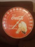 12" Coca Cola Advertising Thermometer - Original Ohio Dial