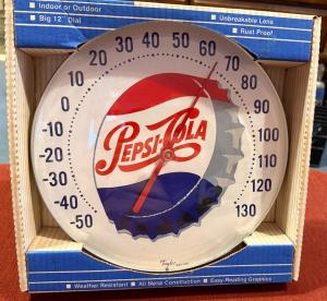 Vintage Pepsi-Cola Jumbo Dial Thermometer 12