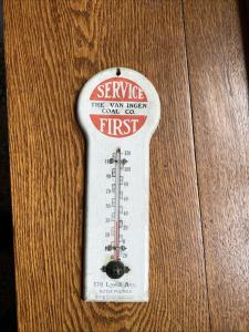 Van Ingen Coal Co Antique Wood Thermometer Sign