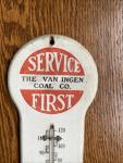 Van Ingen Coal Co Antique Wood Thermometer Sign