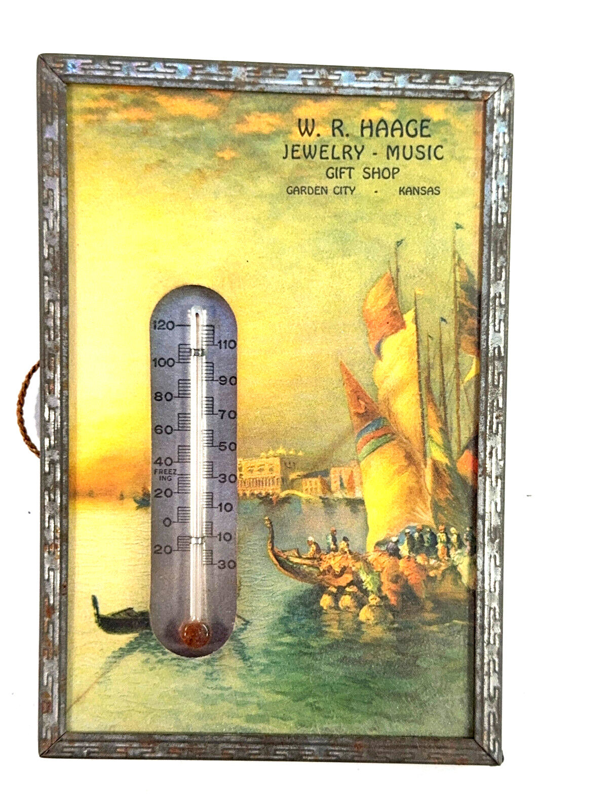 W.R. Haage Jewelry Music Advertising Thermometer - Garden City KS
