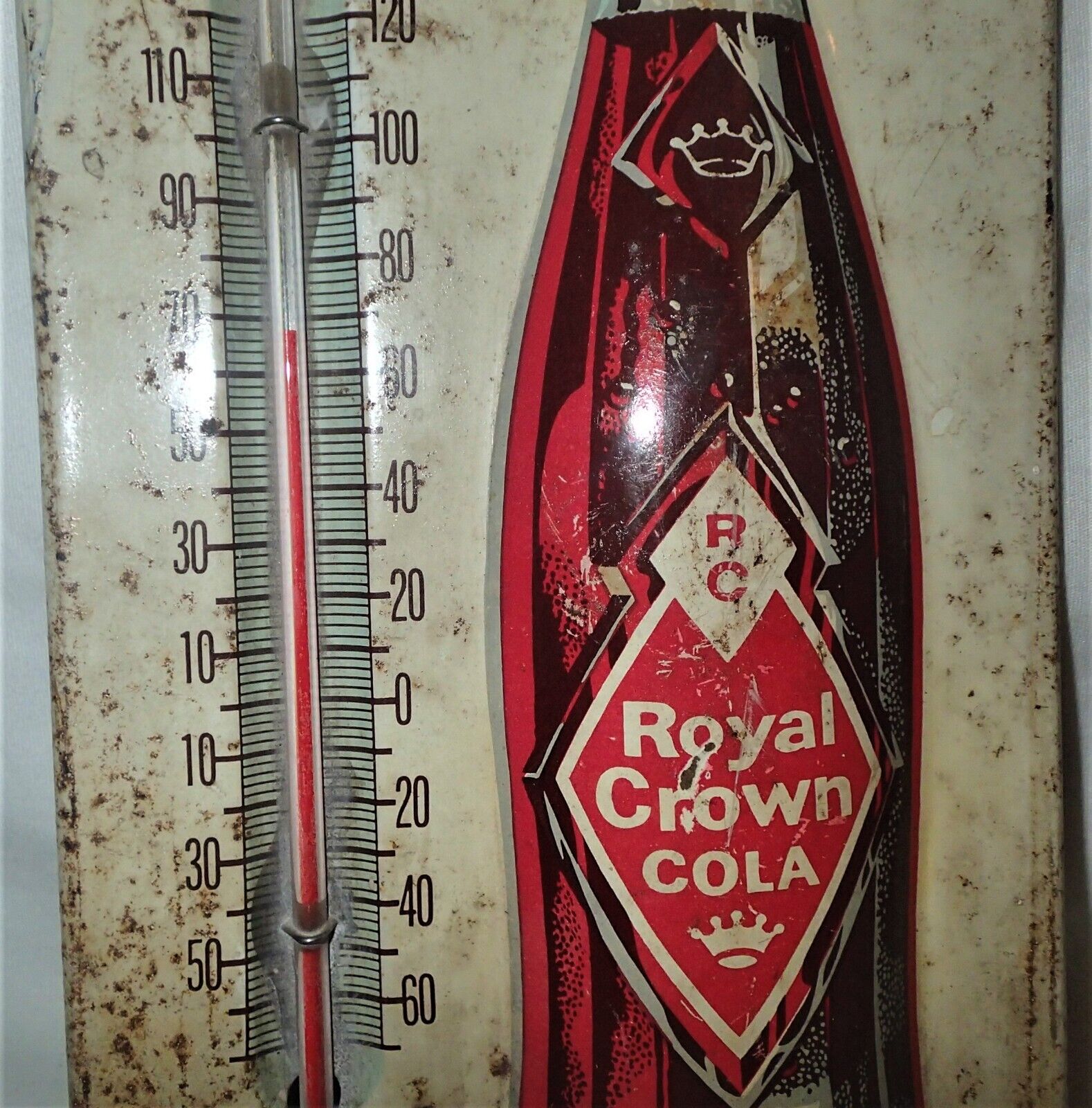 USA Royal Crown Soda Antique Glass Thermometer