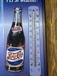 Pepsi Cola Metal Tin Advertising Thermometer
