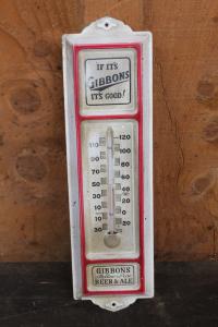 Vintage Gibbons Beer Advertising Thermometer Sign