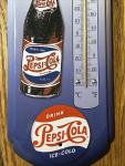 Pepsi Cola Metal Tin Advertising Thermometer